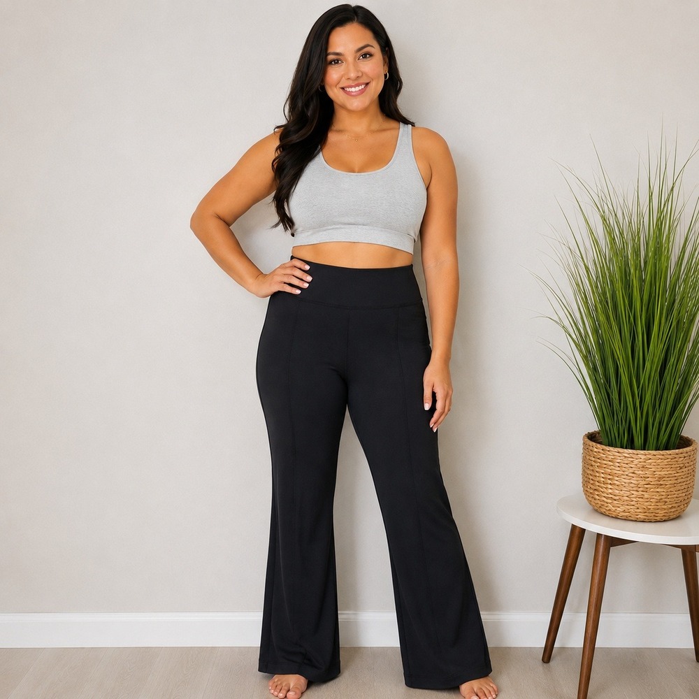 Athleta Delancey Straight Leg Pant Black High Rise Pintuck Seam Large L Womens